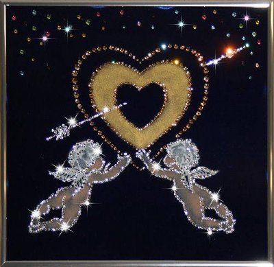 Картина Swarovski "Золотое сердце" Z-301-gf