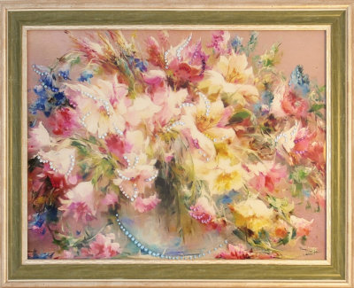 Картина Swarovski "Натюрморт с лилиями" 1856-gf