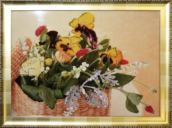 Картина Swarovski "Корзина с цветами" K-042
