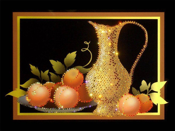 Картина Swarovski "Натюрморт с персиками" N-003