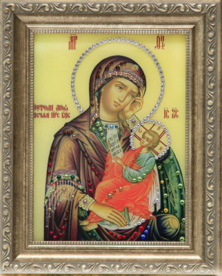 Икона Божией Матери Swarovski "Утоли Моя Печали" 1616-gf