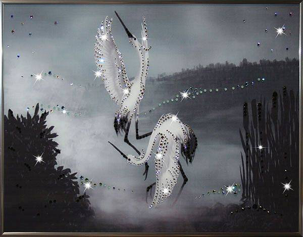 Картина Swarovski "Танец журавлей" T-307-gf