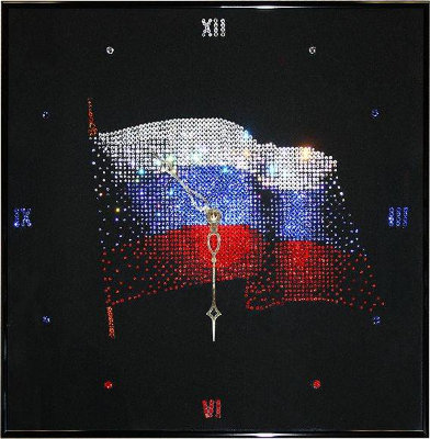 Настенные часы Swarovski "Флаг РФ" CHS-102
