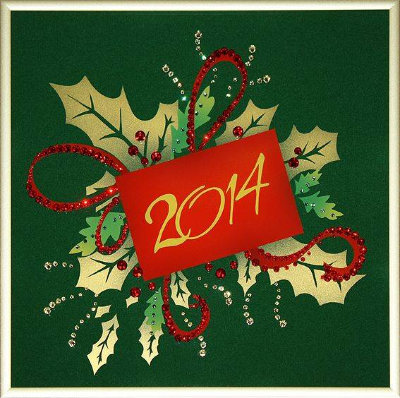 Картина Swarovski "Новогодняя открытка 2014" N-052