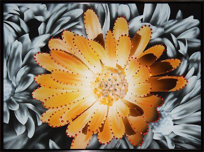 Картина Swarovski "Контраст цвета-Хризантема" K-194