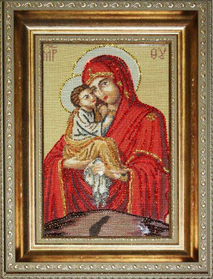 Икона Swarovski "Божья Матерь (вышитая крестиком)" IK-081