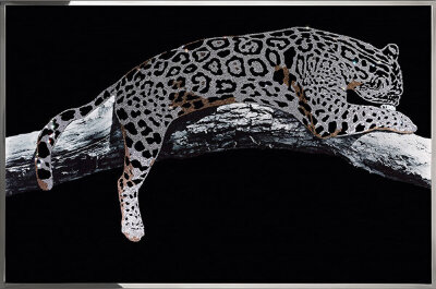Картина Swarovski "Серебряный леопард" serebryanyy-leopard-gf