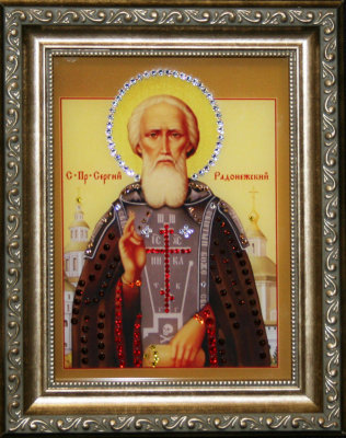 Икона Swarovski  "Сергий Радонежский" 1468-gf