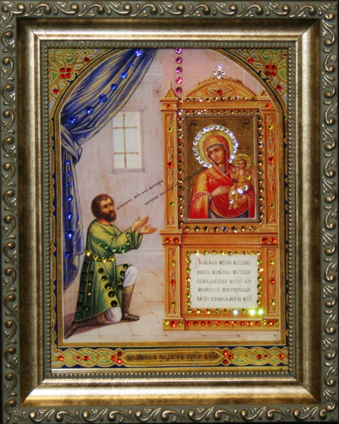 Икона Божьей Матери Swarovski "Нечаянная радость" 1555-gf