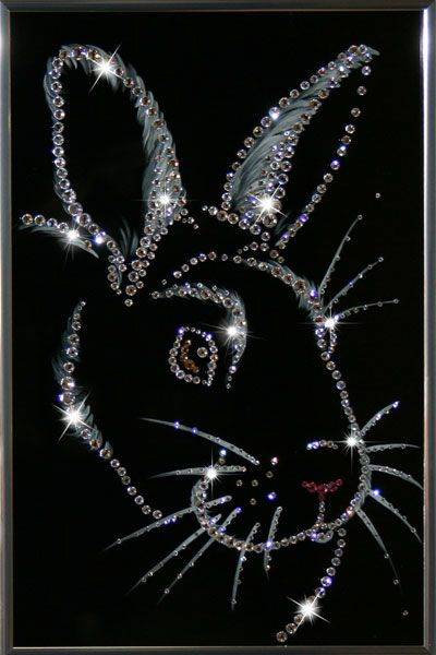 Картина Swarovski "Новогодний кролик №2" N-300-gf