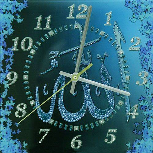 Настенные часы Swarovski "Аллах" бирюза 1668-gf
