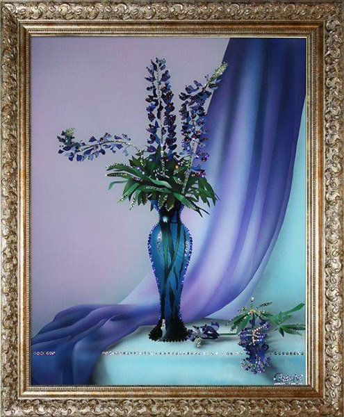 Картина Swarovski "Натюрморт с цветами" (в багете) KS-071