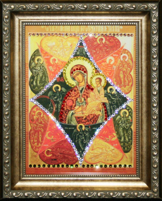 Икона Божьей Матери Swarovski "Неопалимая купина" 1608-gf