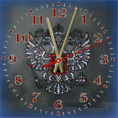 Настенные часы Swarovski "Герб РФ" 1659-gf