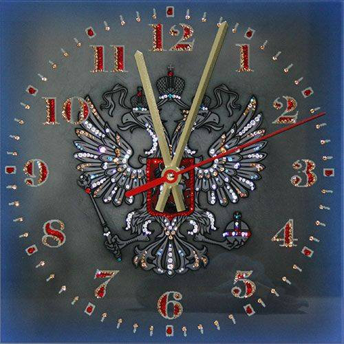 Настенные часы Swarovski "Герб РФ" 1659-gf