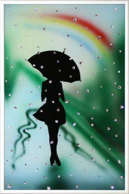 Картина Swarovski "Девушка под радугой" D-045
