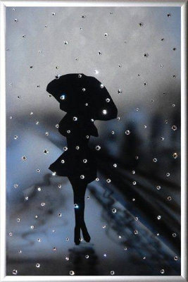 Картина Swarovski "Девушка под дождем" D-035