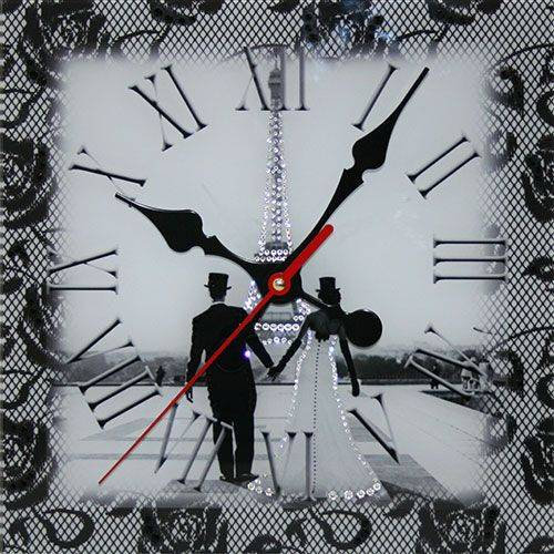 Настенные часы Swarovski "Свадебный Париж" 1656-gf
