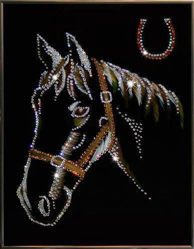 Картина Swarovski "Лошадь и подкова" L-056-gf