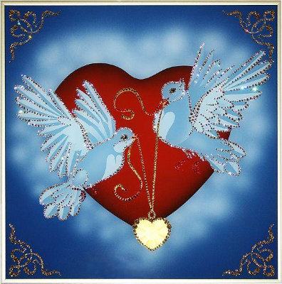 Картина Swarovski "На крыльях любви" N-024