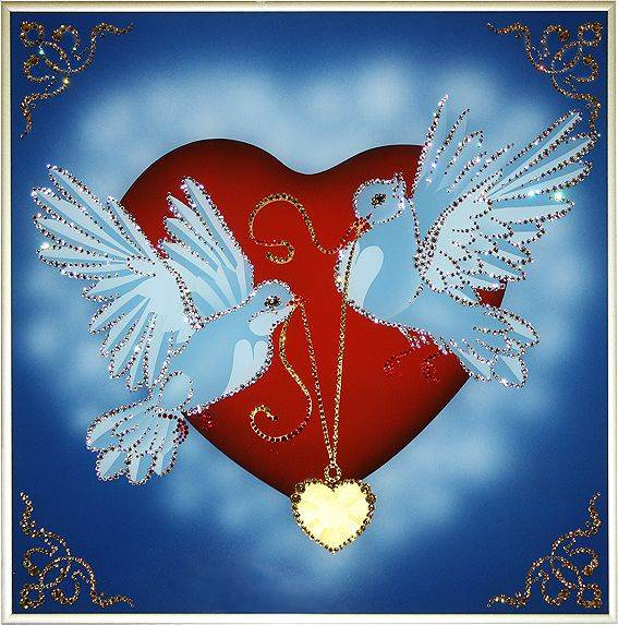 Картина Swarovski "На крыльях любви" N-024