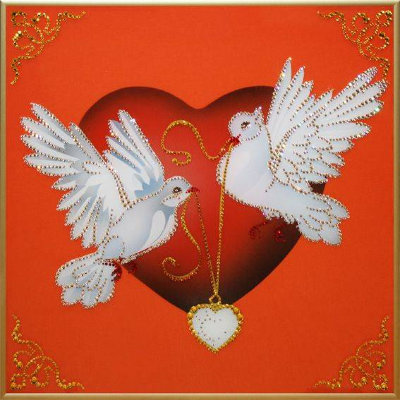 Картина Swarovski "На крыльях любви (красная)" N-201