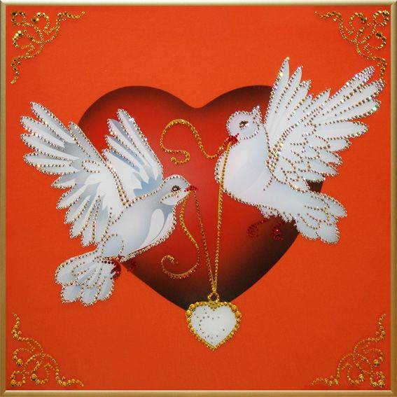 Картина Swarovski "На крыльях любви (красная)" N-201