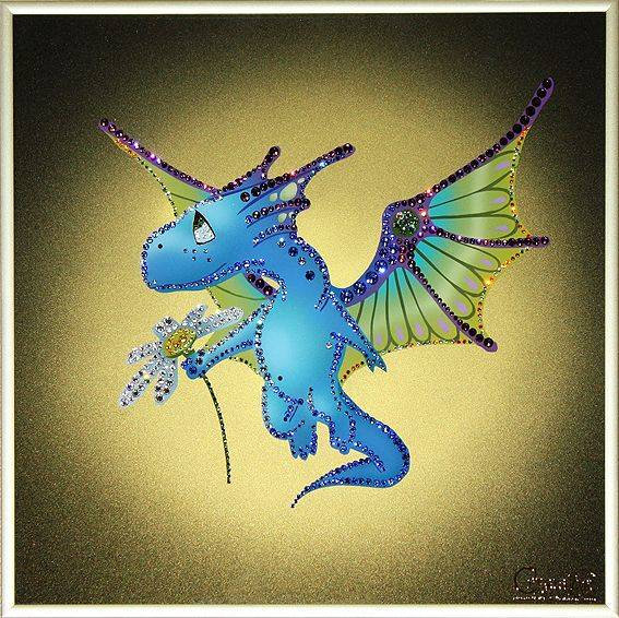 Картина Swarovski "Цветочный дракон" C-018