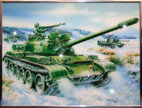 Картина Swarovski "Танк" T-310-gf
