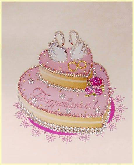 Картина Swarovski "Свадебный торт" S-051