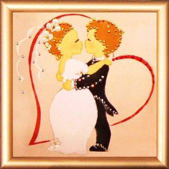 Картина Swarovski "Свадебный поцелуй" S-049
