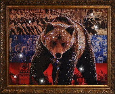 Картина Swarovski "Медведь-Символ России" M-312-gf