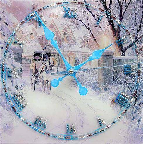 Часы Swarovski "Зимняя дорога" 1758-gf