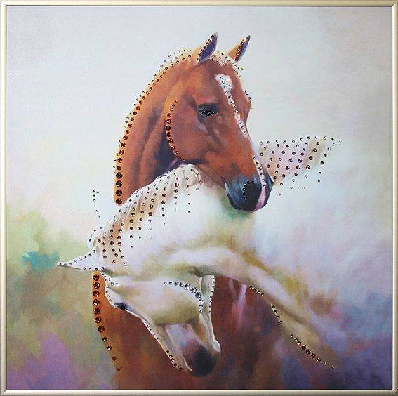 Картина Swarovski "Инь-янь в год лошади" I-078