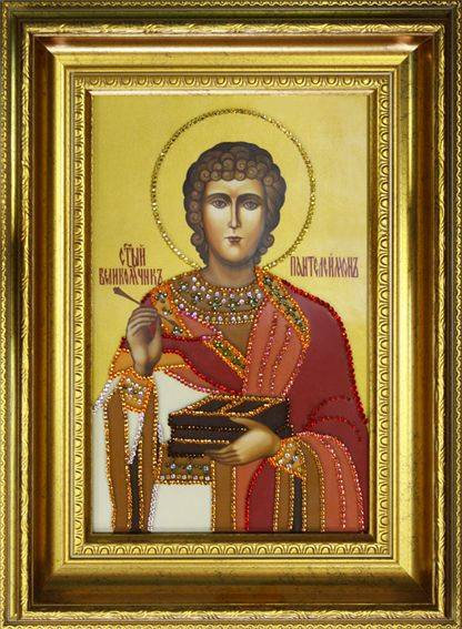 Икона Swarovski "Святой Пантелеймон" IK-080
