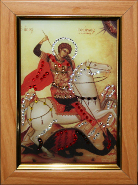 Икона Swarovski "Георгий Победоносец" малая 1444-gf