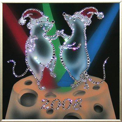 Картина Swarovski "Танцующие крыски" T-306-gf