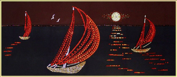 Картина Swarovski "Кораблики в море" K-023