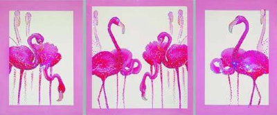Картина Swarovski "Фламинго триптих" F-003
