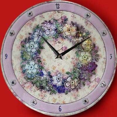 Настенные часы Swarovski "Цветочный орнамент" CHS-046