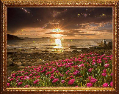 Картина Swarovski "Пейзаж с цветами" KS-040