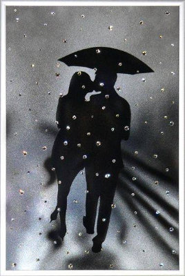 Картина Swarovski "Влюбленные под дождем" V-039