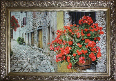 Картина Swarovski "Цветочный переулок" (в багете) KS-156