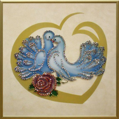 Картина Swarovski "Любовь и голуби" L-038