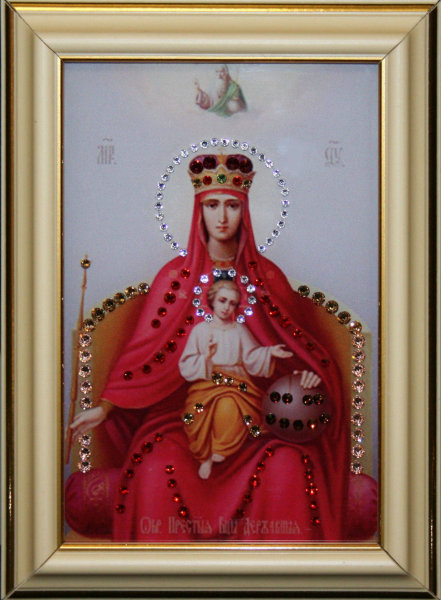 Икона Божьей Матери Swarovski "Державная" малая 1477-gf