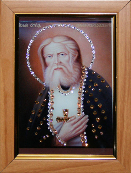 Икона Swarovski "Серафим Саровский" малая 1474-gf