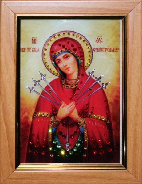Икона Божией Матери Swarovski "Семистрельная" малая 1475-gf