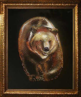 Картина Swarovski "Медведь" (в багете) KS-031