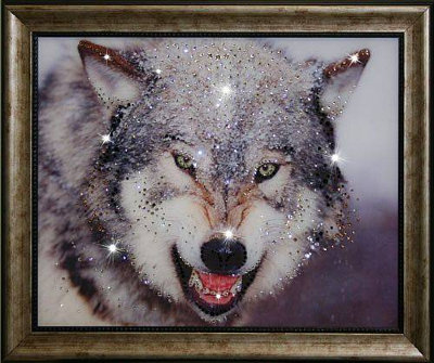 Картина Swarovski "Волк" V-324-gf