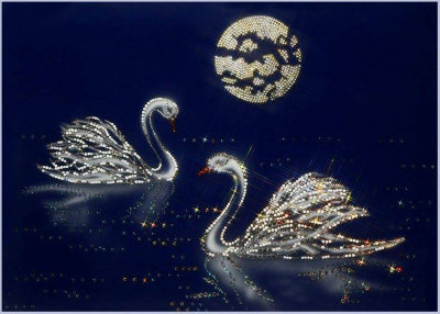 Картина Swarovski "Лебеди" L-010